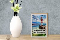 Holzschild Reise 12x18 cm Burgenland Podersdorf Leuchtturm Meer