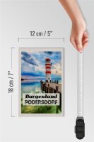 Holzschild Reise 12x18 cm Burgenland Podersdorf Leuchtturm Meer