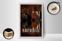Holzschild Reise 12x18 cm Wörthersee Europa Schloss Natur Urlaub