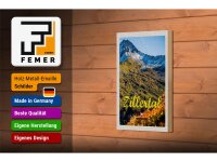 Holzschild Reise 12x18 cm Zillertal Österreich Natur Berg Wälder