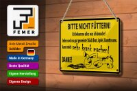 Blechschild Warnschild 18x12cm Bitte Nicht Füttern (Pferd)