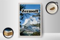 Holzschild Reise 12x18 cm Zermatt Schweiz Tannenbaum Winterzeit