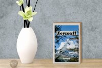 Holzschild Reise 12x18 cm Zermatt Schweiz Tannenbaum Winterzeit