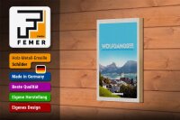 Holzschild Reise 12x18 cm Wolfgangsee See Natur Urlaubsziele