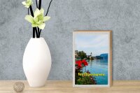 Holzschild Reise 12x18 cm Wolfgangsee See Familienurlaub Natur