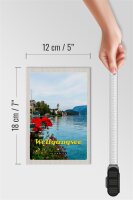 Holzschild Reise 12x18 cm Wolfgangsee See Familienurlaub Natur