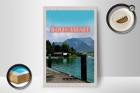 Holzschild Reise 12x18 cm Wolfgangsee See Stadt Natur Urlaub