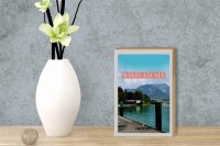 Holzschild Reise 12x18 cm Wolfgangsee See Stadt Natur Urlaub