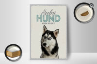 Holzschild Tiere 12x18 cm Seelen Hund mein Husky Schild