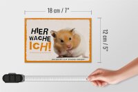 Holzschild Spruch 18x12 cm Hamster hier wache ich eigene Gefahr