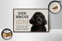 Holzschild Spruch 18x12 cm Pudel hier wache eigene Gefahr Dekoration