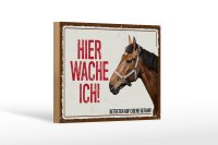Holzschild Spruch 18x12 cm Pferd hier wache ich eigene...