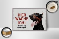 Holzschild Spruch 18x12 cm Dobermann hier wache eigene Gefahr