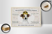 Holzschild Spruch 18x12 cm Tiere Hund willkommen wohne hier