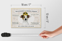 Holzschild Spruch 18x12 cm Tiere Hund willkommen wohne hier