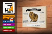 Holzschild Spruch 18x12 cm Tiere Spitz willkommen wohne hier