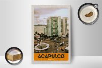 Holzschild Reise 12x18 cm Acapulco Mexiko Innenstadt Hochhaus