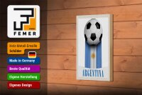 Holzschild Reise 12x18 cm Argentinien Flagge Fußball Urlaub