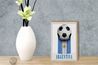 Holzschild Reise 12x18 cm Argentinien Flagge Fußball Urlaub
