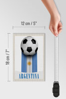 Holzschild Reise 12x18 cm Argentinien Flagge Fußball Urlaub