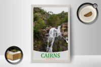 Holzschild Reise 12x18 cm Cairns Australien Wasserfall Natur