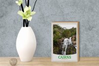 Holzschild Reise 12x18 cm Cairns Australien Wasserfall Natur