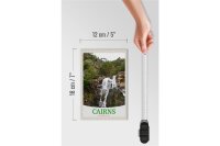 Holzschild Reise 12x18 cm Cairns Australien Wasserfall Natur