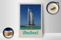 Holzschild Reise 12x18 cm Dubai Afrika Strand Meer Hochhaus