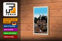 Holzschild Reise 12x18 cm Israel Stadt Windmühle Natur Dekoration