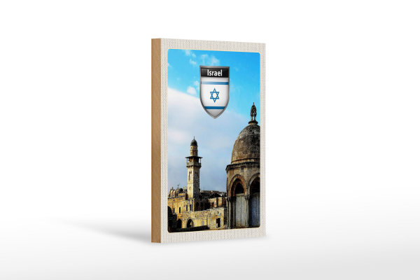 Holzschild Reise 12x18 cm Israel Stadt Architektur Urlaub