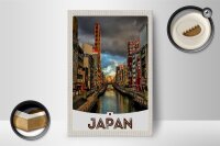 Holzschild Reise 12x18 cm Japan Asien Fluss Stadt Urlaub Dekoration