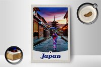 Holzschild Reise 12x18 cm Japan Asien Japanerin Tradition