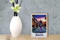 Holzschild Reise 12x18 cm Japan Asien Japanerin Tradition