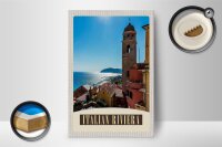 Holzschild Reise 12x18 cm Italien Riviera Meer Stadt Strand