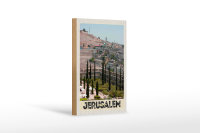 Holzschild Reise 12x18 cm Jerusalem Israel Stadt Garten Dekoration