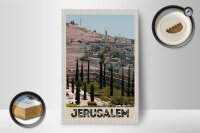 Holzschild Reise 12x18 cm Jerusalem Israel Stadt Garten Dekoration