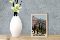 Holzschild Reise 12x18 cm Jerusalem Israel Stadt Garten Dekoration