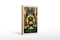 Holzschild Reise 12x18 cm Jerusalem Israel Tempel innen...