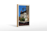 Holzschild Reise 12x18 cm Toskana Italien Architektur...