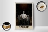 Holzschild Reise 12x18 cm Washington Amerika USA Skulptur