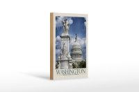 Holzschild Reise 12x18 cm Washington Amerika USA weißes Haus