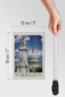 Holzschild Reise 12x18 cm Washington Amerika USA weißes Haus
