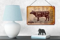 Blechschild Kuh 18x12cm Beef cuts Organic Metzgerei