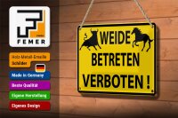 Blechschild Warnschild 18x12cm Weide Betreten verboten