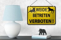 Blechschild Warnschild 18x12cm Weide Betreten verboten