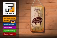 Blechschild Schwein 12x18cm Pork cuts Organic Metzgerei