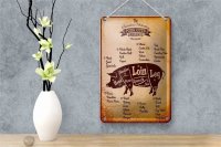 Blechschild Schwein 12x18cm Pork cuts Organic Metzgerei