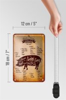Blechschild Schwein 12x18cm Pork cuts Organic Metzgerei