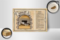Holzschild Berufe 18x12 cm Makler Experte für Immobilie Dekoration