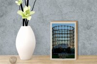 Holzschild Städte Berlin Deutschland Gasometer Dekoration 12x18 cm
